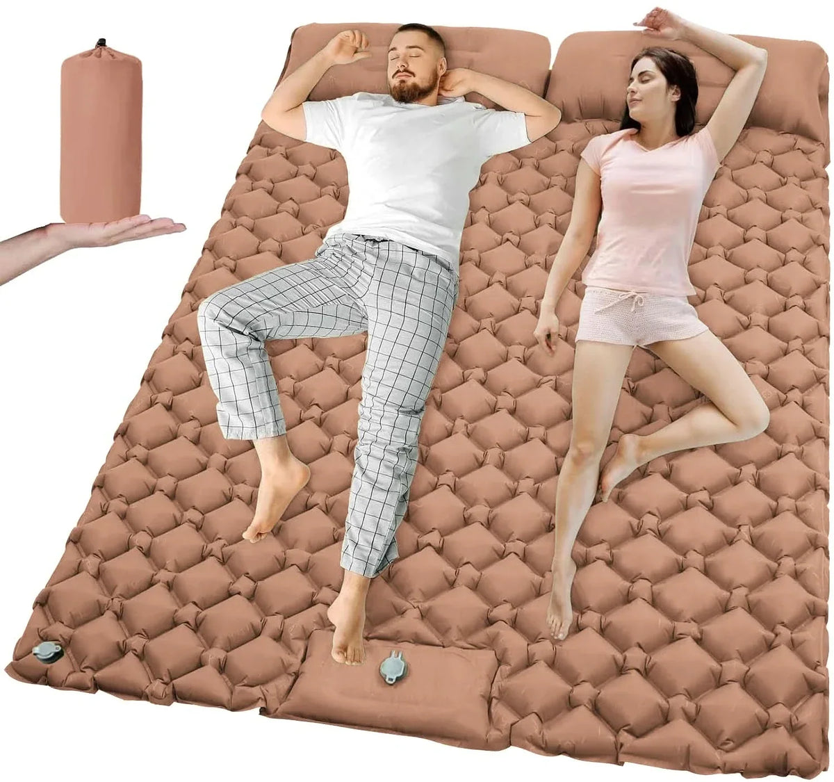 Camping Mattress Extra-Wide Built-In Pump Water-Repellent Surface
