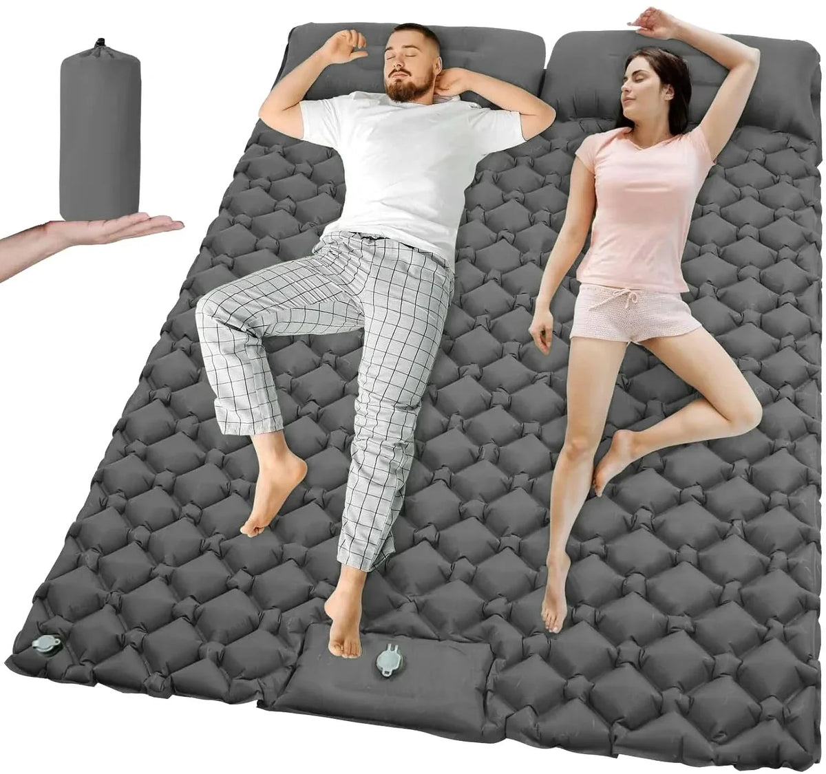 Camping Mattress Extra-Wide Built-In Pump Water-Repellent Surface