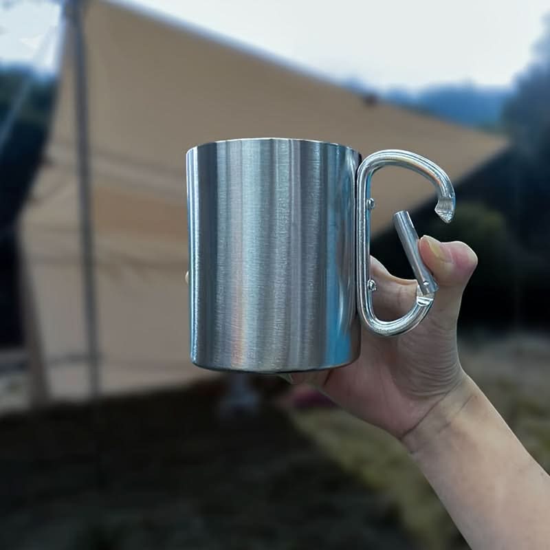 Camping Mug Stainless Steel Integrated Buckle Handle 180 mL