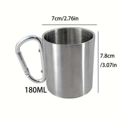 Camping Mug Stainless Steel Integrated Buckle Handle 180 mL
