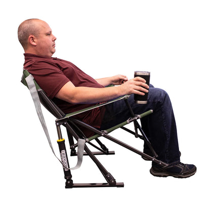 Camping Rocking Chair Folding Beverage Holder & Phone Pocket