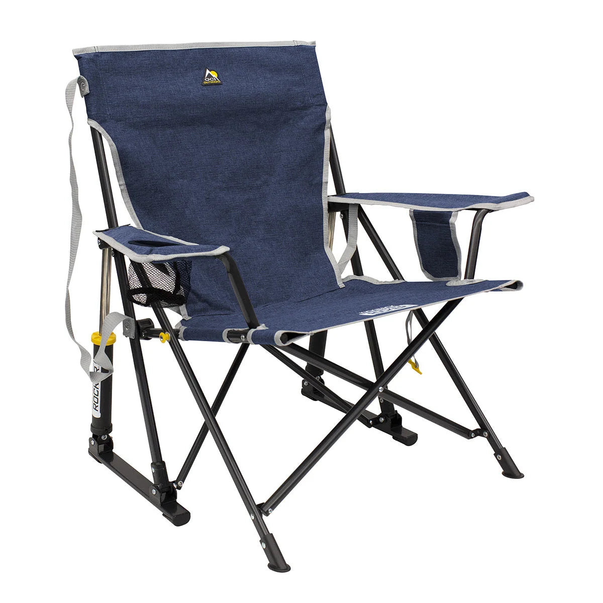 Camping Rocking Chair Folding Beverage Holder & Phone Pocket