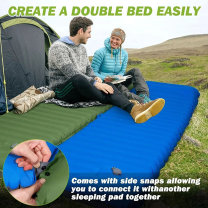 Camping Sleeping Pad 4 Inch Thick Self-Inflating & Connectable