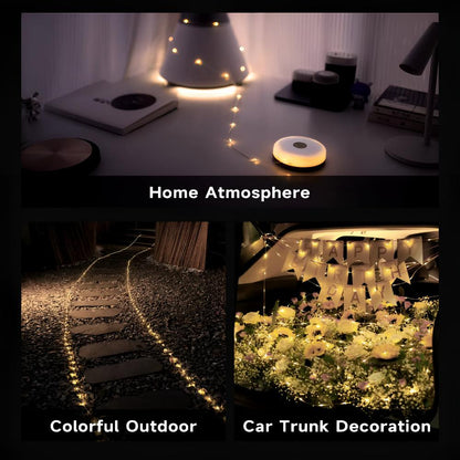 Camping String Lights Retractable USB Rechargeable Waterproof
