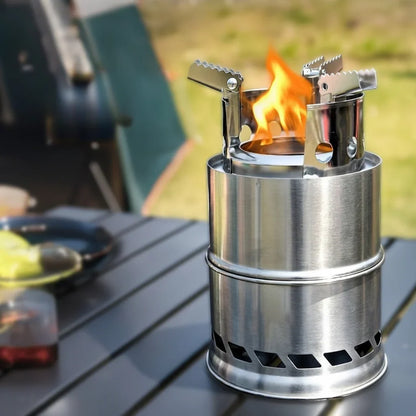 Camping Wood Stove Stainless Steel Foldable Frame