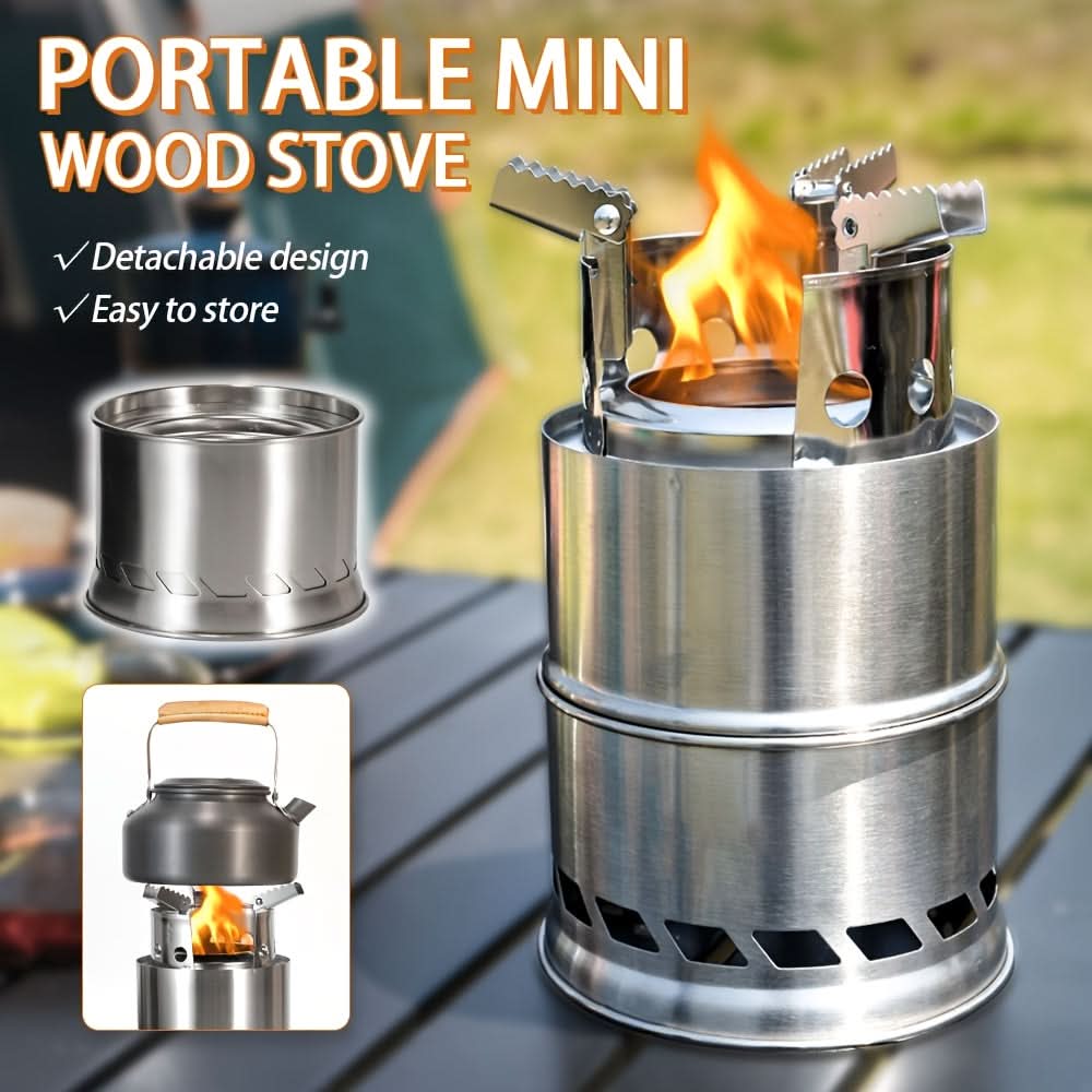 Camping Wood Stove Stainless Steel Foldable Frame