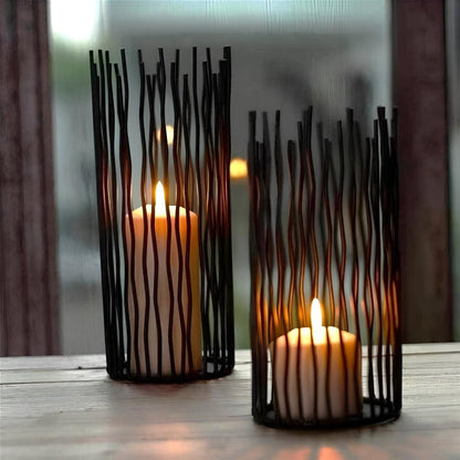 Candle Holder Bohemian Geometric Black Iron Anti-Rust