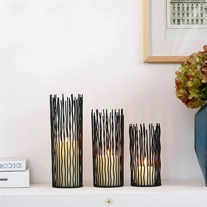Candle Holder Bohemian Geometric Black Iron Anti-Rust