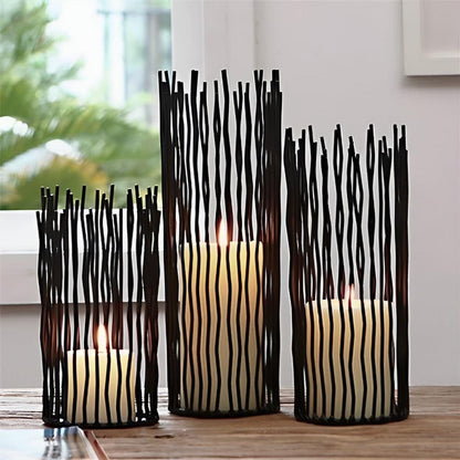 Candle Holder Bohemian Geometric Black Iron Anti-Rust