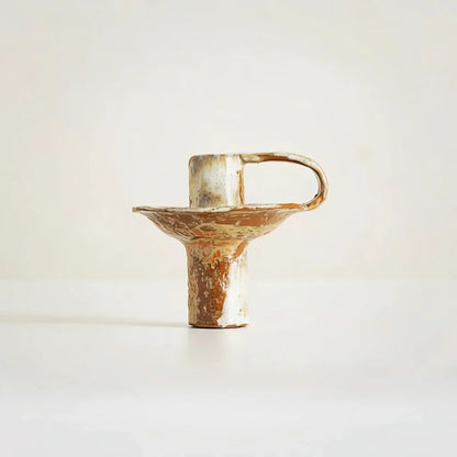 Candle Holder Ceramic Retro Textured Design