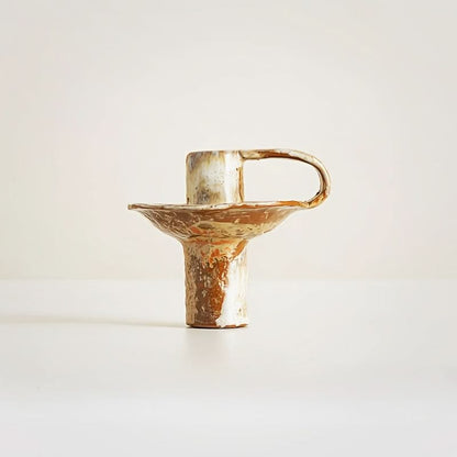 Candle Holder Ceramic Retro Textured Design