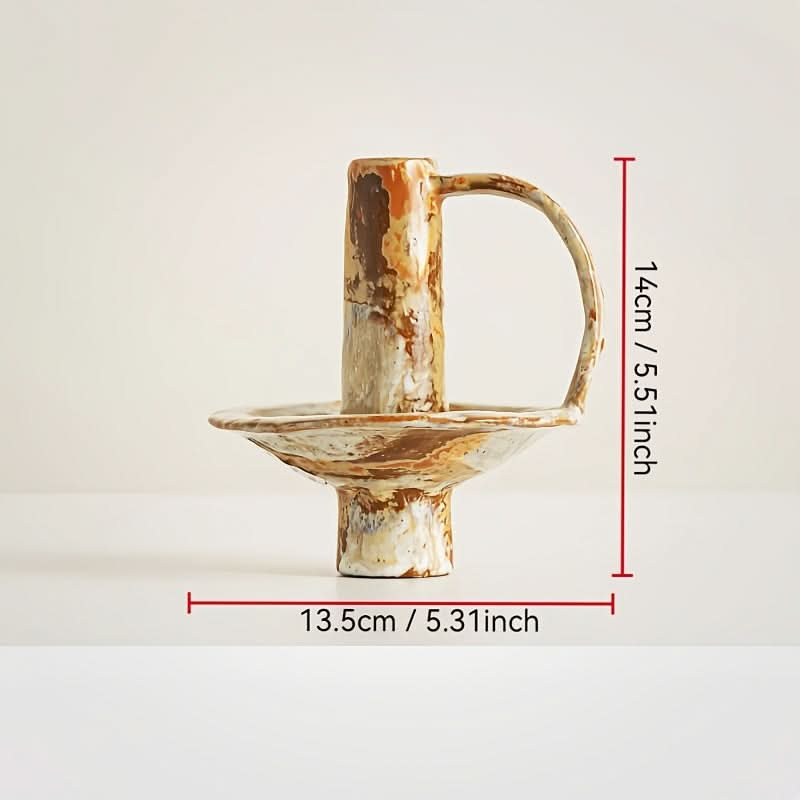 Candle Holder Ceramic Retro Textured Design