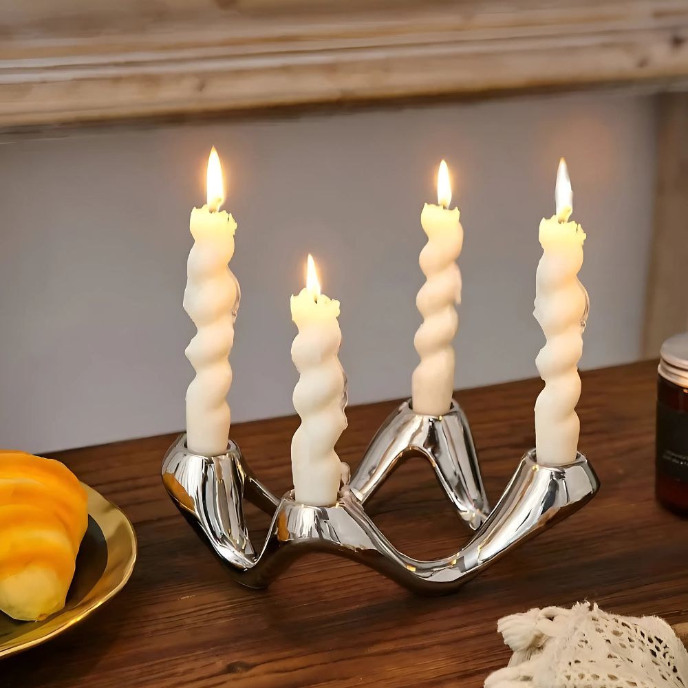 Candle Holder Ceramic Sculptural Accent