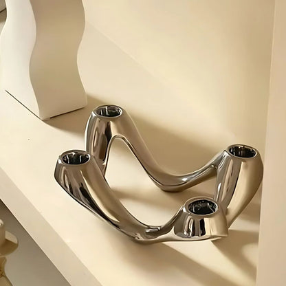 Candle Holder Ceramic Sculptural Accent