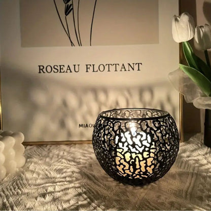 Candle Holder Geometric Iron Tealight Compatible