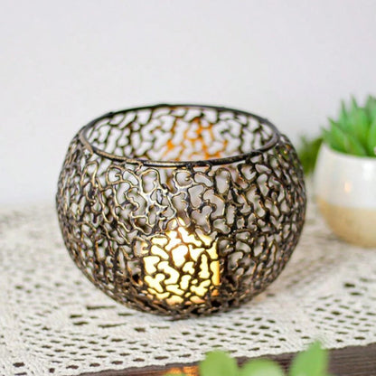 Candle Holder Geometric Iron Tealight Compatible