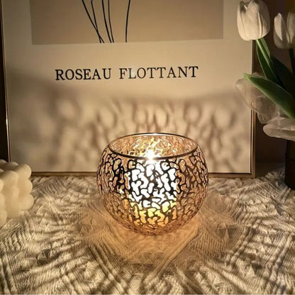 Candle Holder Geometric Iron Tealight Compatible