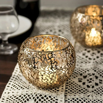 Candle Holder Geometric Iron Tealight Compatible