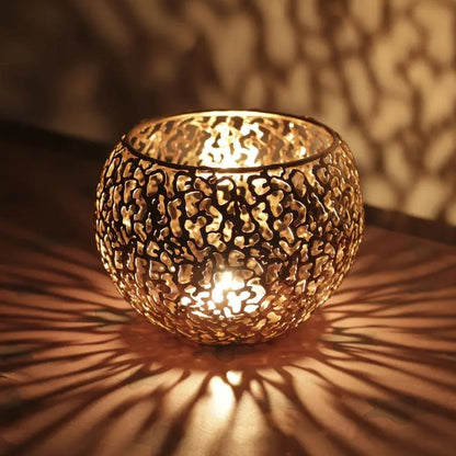 Candle Holder Geometric Iron Tealight Compatible