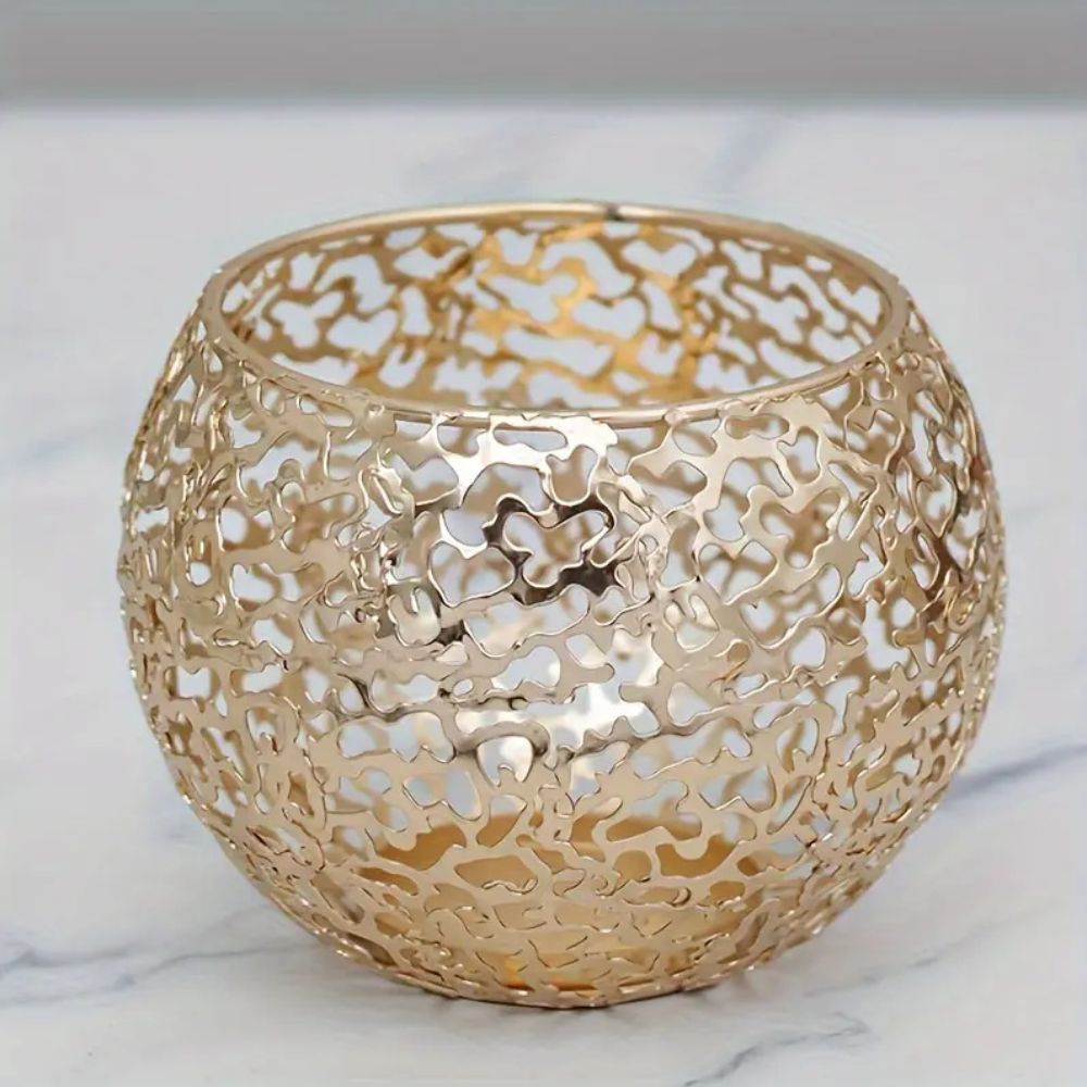 Candle Holder Geometric Iron Tealight Compatible