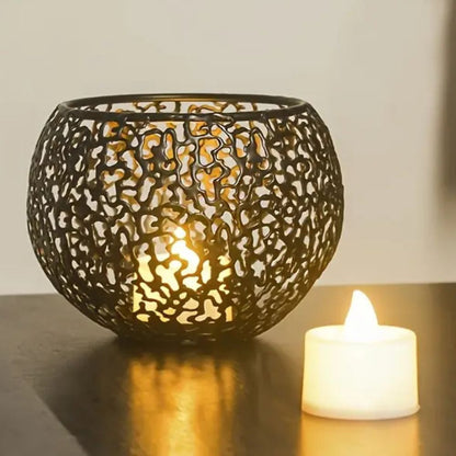 Candle Holder Geometric Iron Tealight Compatible