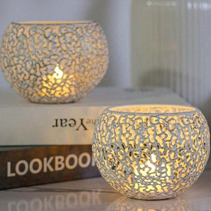 Candle Holder Geometric Iron Tealight Compatible