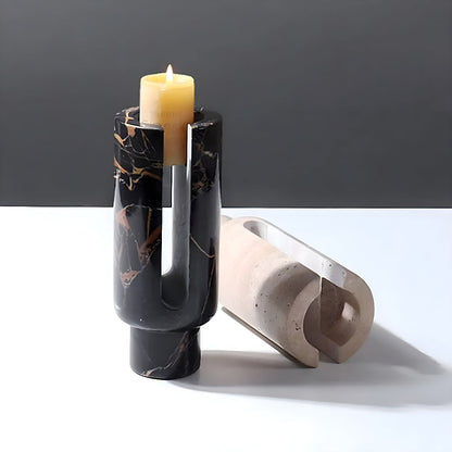 Candle Holder Geometric Marble Votives & Tapers Compatible