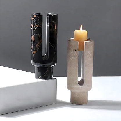 Candle Holder Geometric Marble Votives & Tapers Compatible