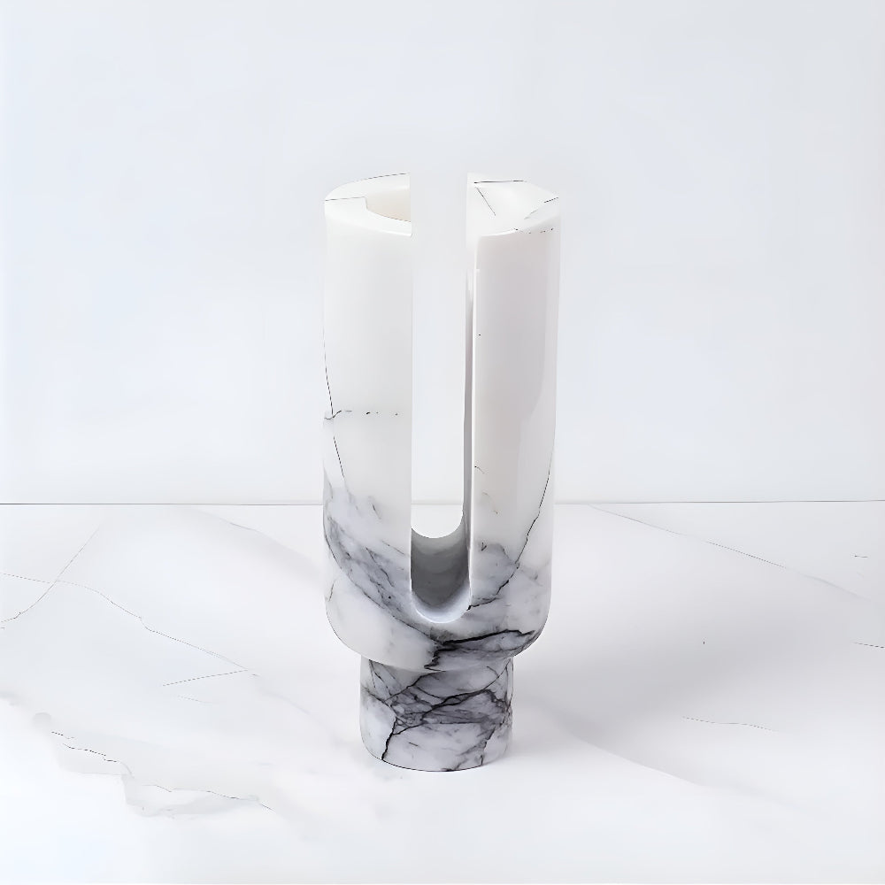 Candle Holder Geometric Marble Votives & Tapers Compatible