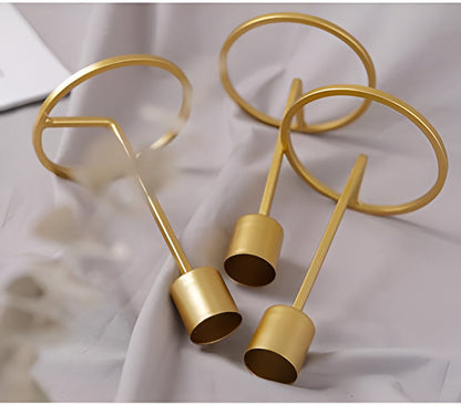 Candle Holder Gold Finish Sturdy Base