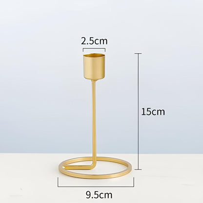 Candle Holder Gold Finish Sturdy Base