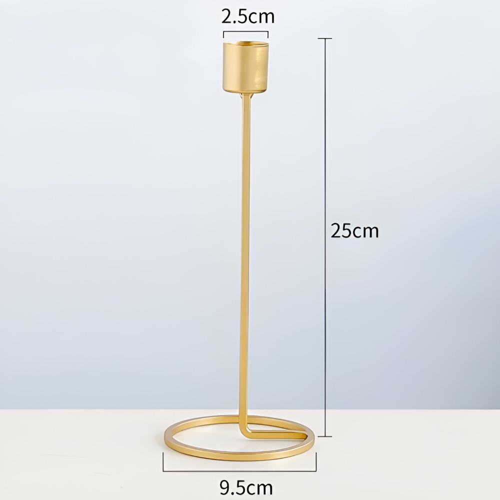Candle Holder Gold Finish Sturdy Base