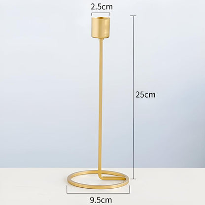 Candle Holder Gold Finish Sturdy Base