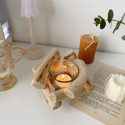 Candle Holder Handcrafted Reclaimed Driftwood Glass Tealight Insert
