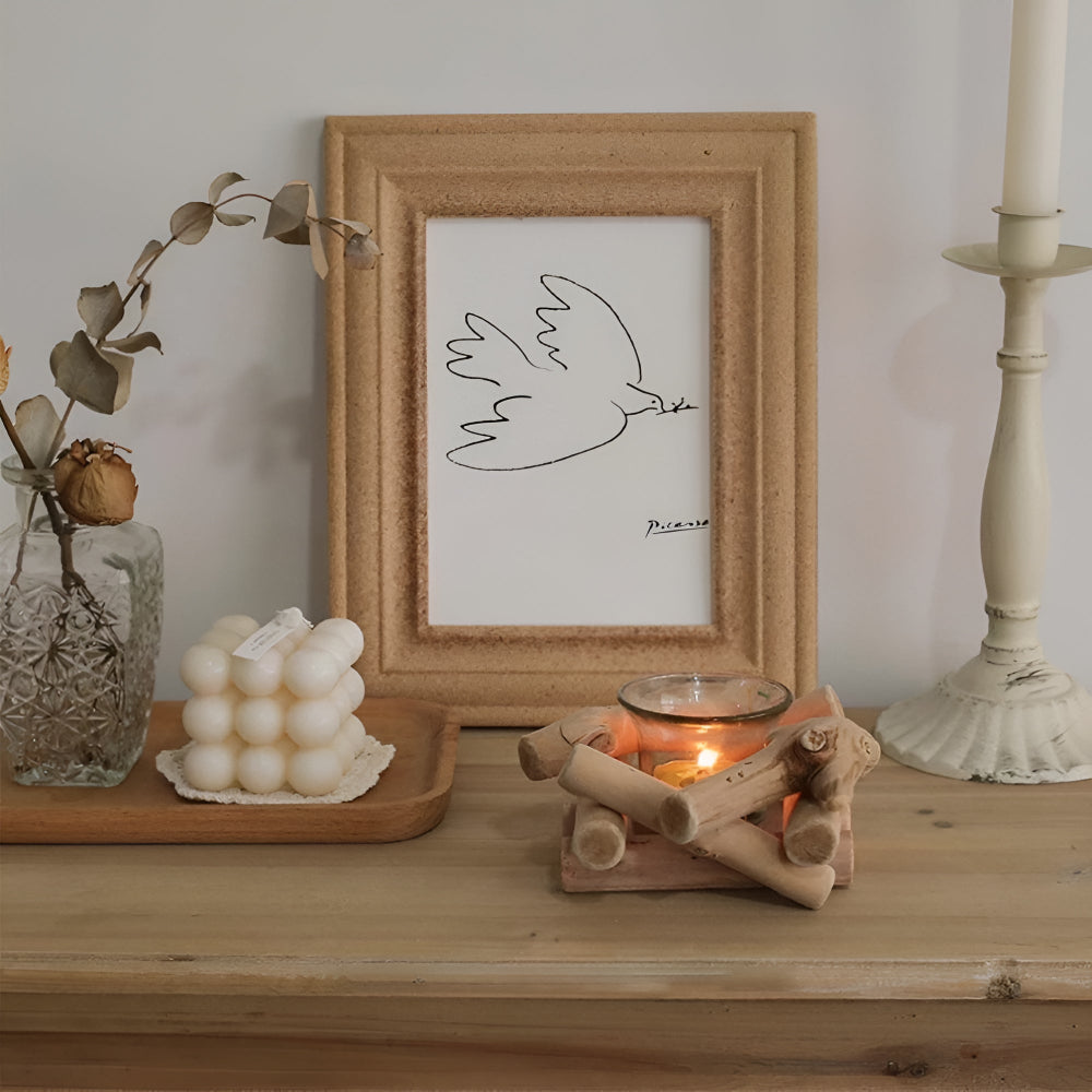 Candle Holder Handcrafted Reclaimed Driftwood Glass Tealight Insert