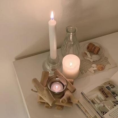 Candle Holder Handcrafted Reclaimed Driftwood Glass Tealight Insert