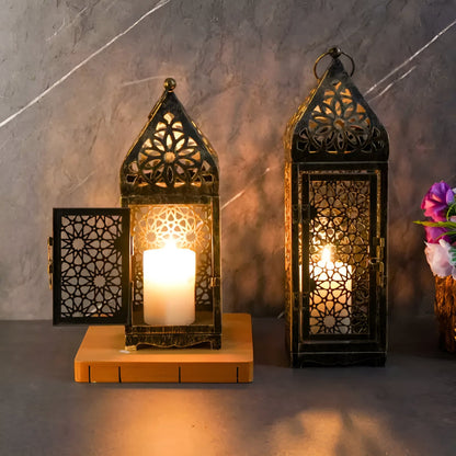 Candle Holder Iron Filigree Stable Base Indoor Outdoor