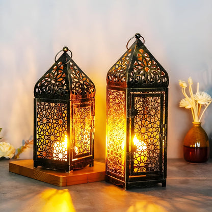 Candle Holder Iron Filigree Stable Base Indoor Outdoor