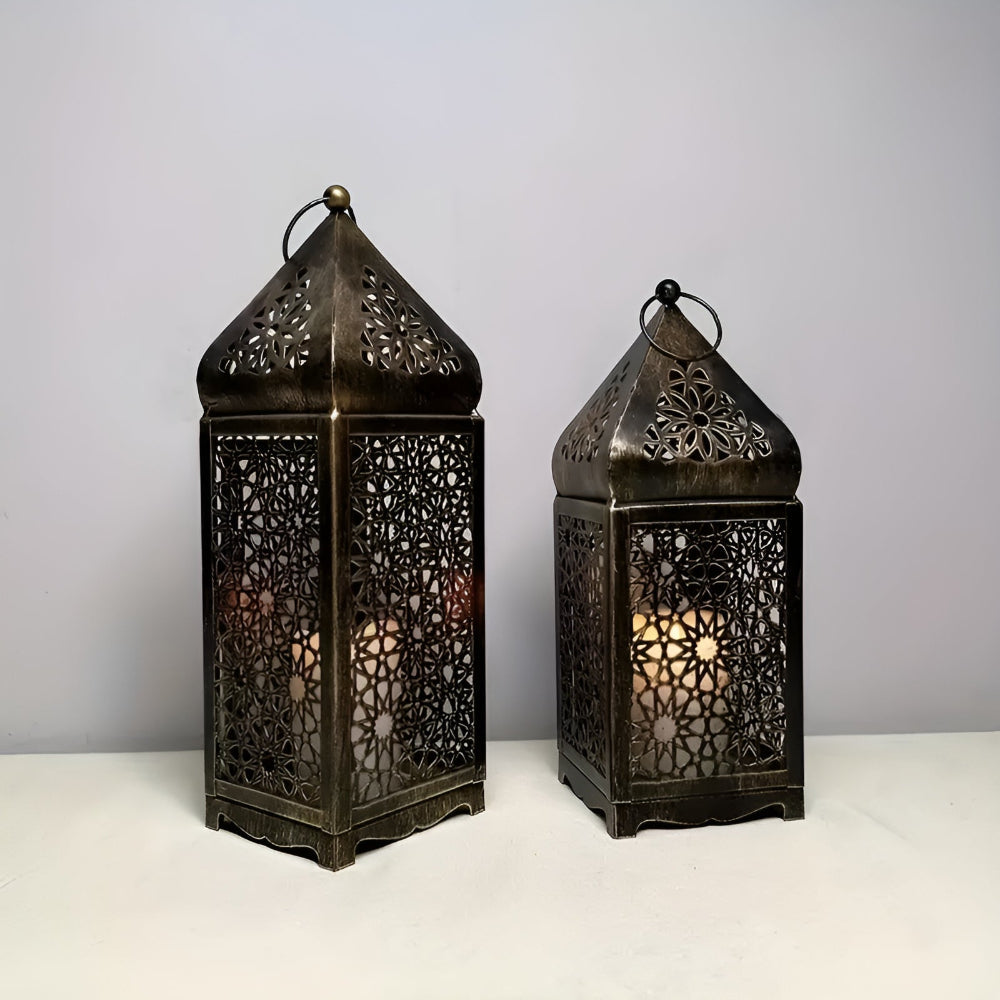 Candle Holder Iron Filigree Stable Base Indoor Outdoor