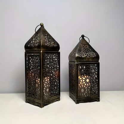 Candle Holder Iron Filigree Stable Base Indoor Outdoor