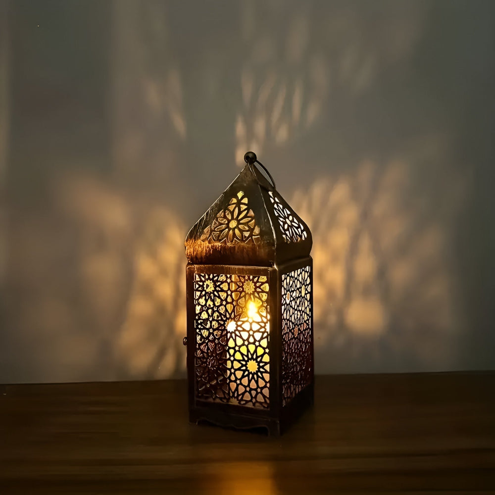 Candle Holder Iron Filigree Stable Base Indoor Outdoor