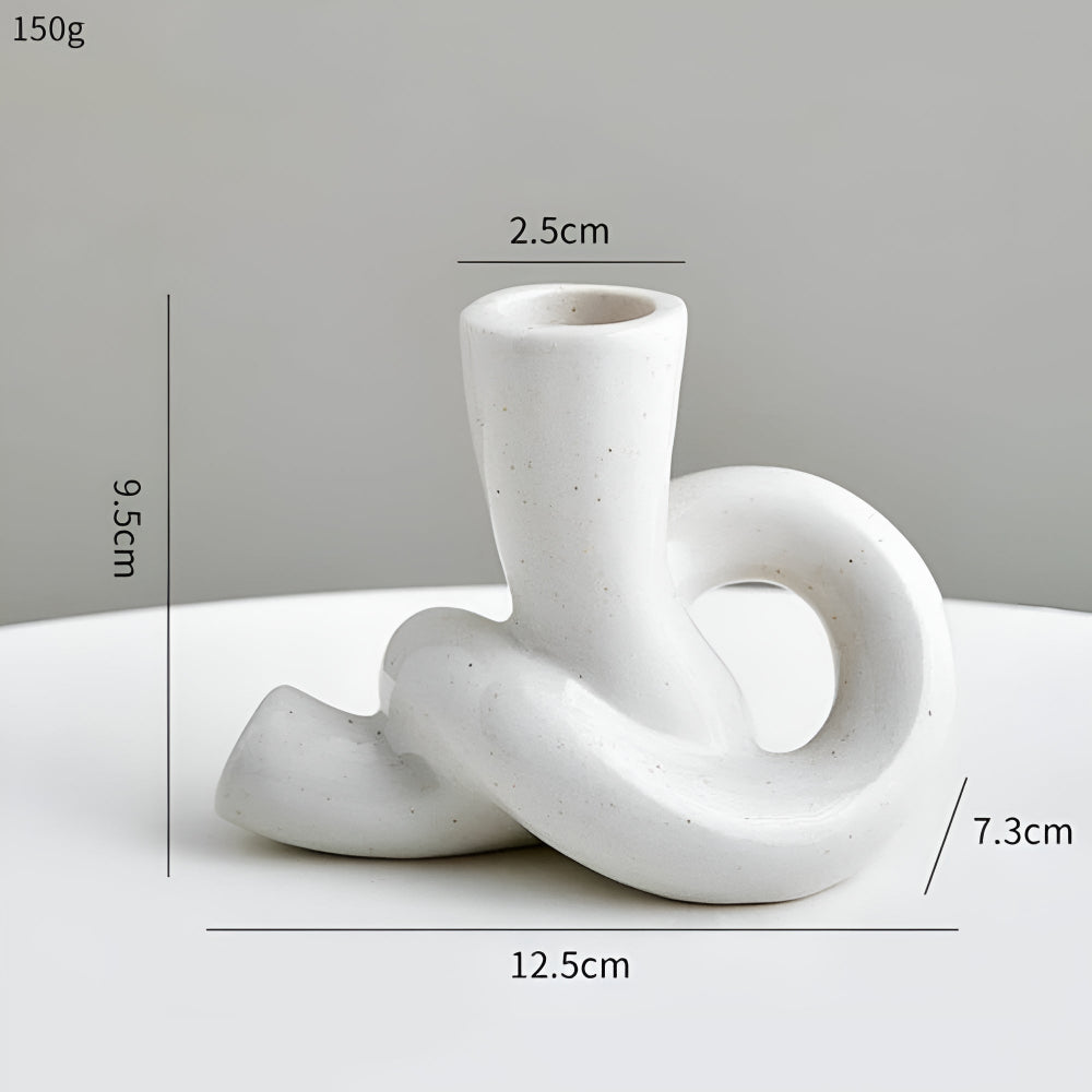 Candle Holder Knotted Sculptural Ceramic Tea Light & Taper