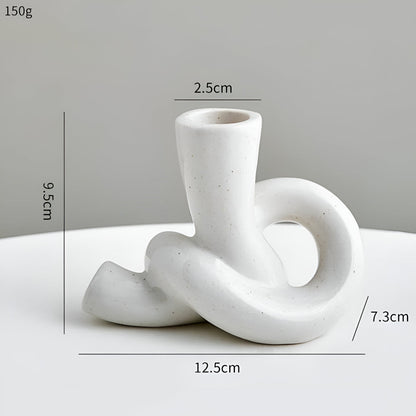 Candle Holder Knotted Sculptural Ceramic Tea Light & Taper