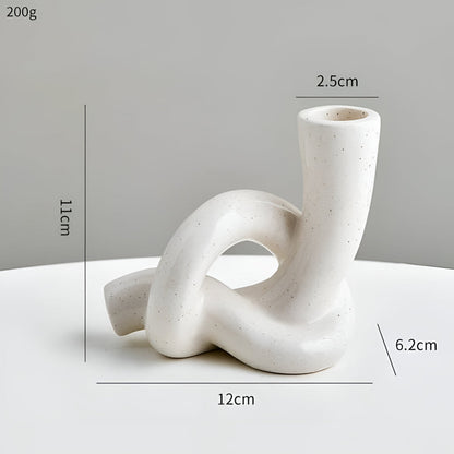 Candle Holder Knotted Sculptural Ceramic Tea Light & Taper