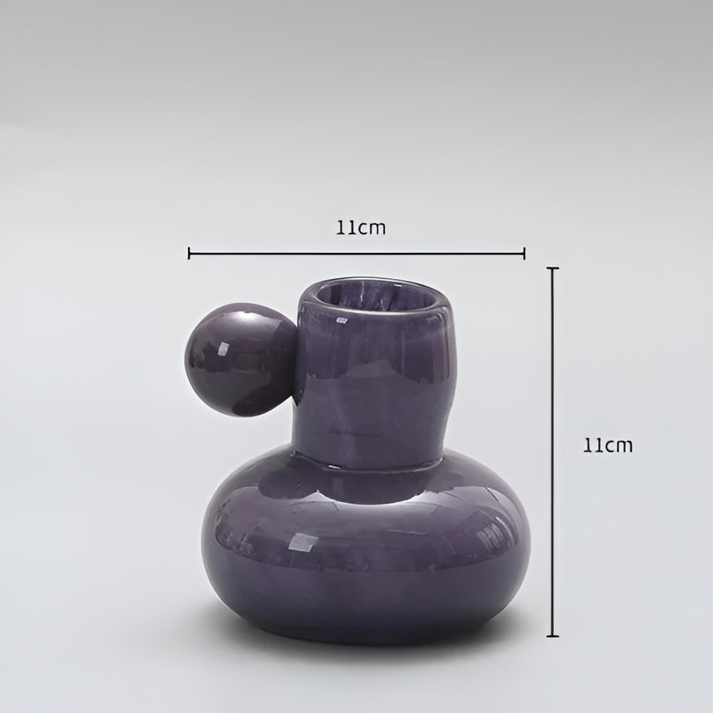 Candle Holder Round Glass 4 Inch Candy Colors