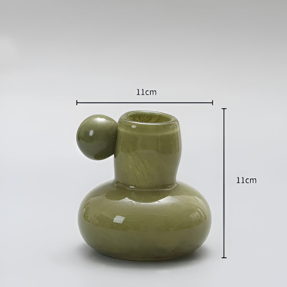 Candle Holder Round Glass 4 Inch Candy Colors