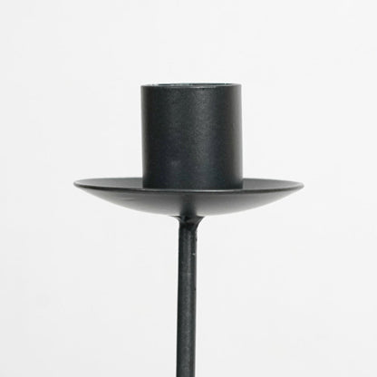 Candle Holder Sculpted Wavy Iron Lacquered Finish