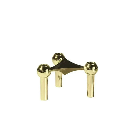 Candle Holder Sculptural Molecular Design Metallic Finish