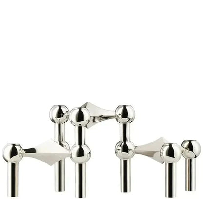 Candle Holder Sculptural Molecular Design Metallic Finish