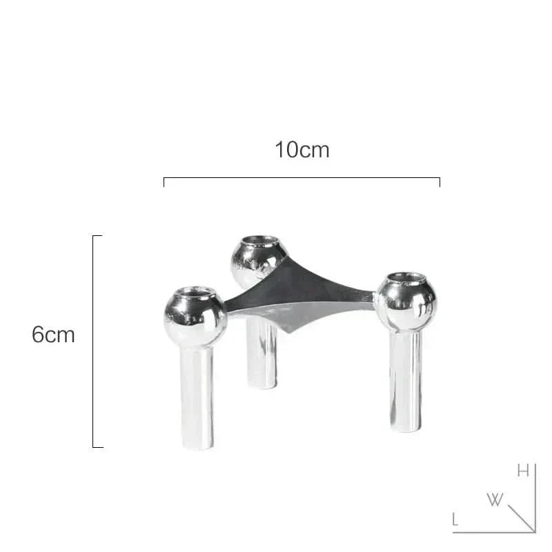 Candle Holder Sculptural Molecular Design Metallic Finish